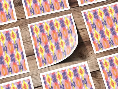 Digital Ikat Seamless Pattern, Modern Tribal Print, Colorful Boho Design, Commercial Use POD, Vibrant Ethnic Repeat, JPEG File