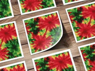 Digital Tie Dye Pattern, Red Green Seamless Design, Festive Digital Paper, Abstract Graphic, Fabric Design, DIY Crafts, Downloadable Digital