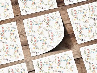 Digital Watercolor Floral Pattern, Red Blue Yellow, Spring Flower Design, Printable Fabric Seamless Tile, Watercolor Clipart, Floral Repeat