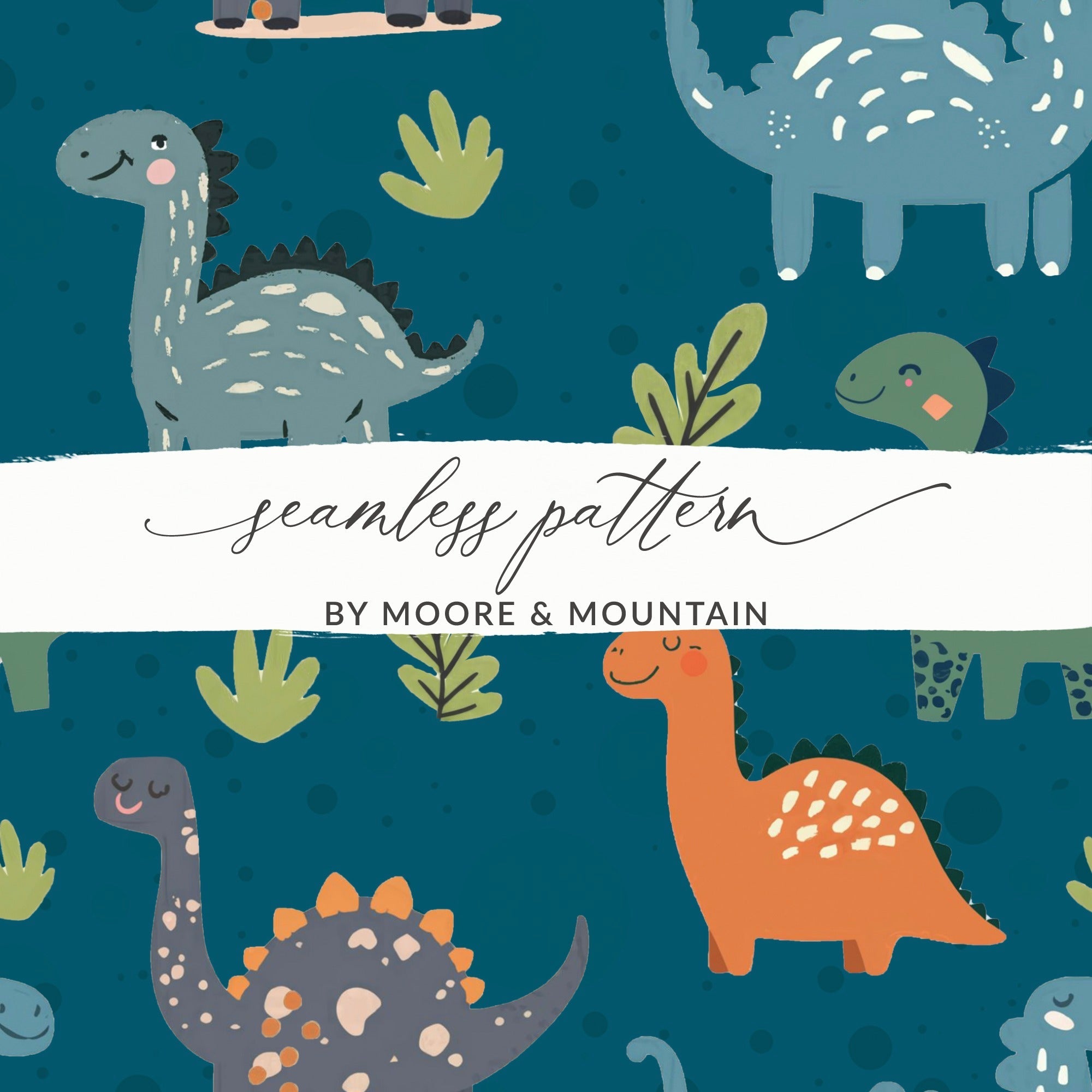 Dinosaur Seamless Pattern Digital Download, Cute Dino Background, Kids Fabric Design, Scrapbooking Paper, Nursery Decor Print