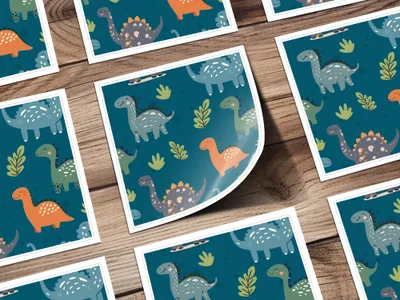 Dinosaur Seamless Pattern Digital Download, Cute Dino Background, Kids Fabric Design, Scrapbooking Paper, Nursery Decor Print