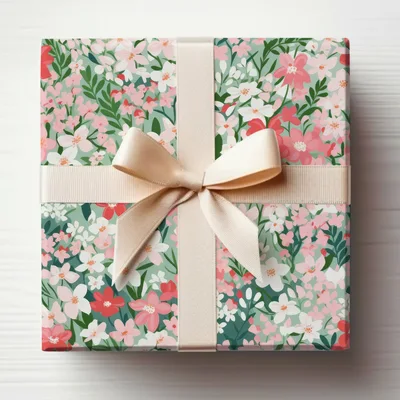 Ditsy Christmas Foliage Blush Pink Floral Seamless Pattern