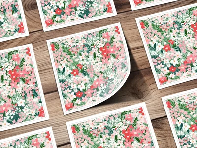 Ditsy Christmas Foliage Blush Pink Floral Seamless Pattern