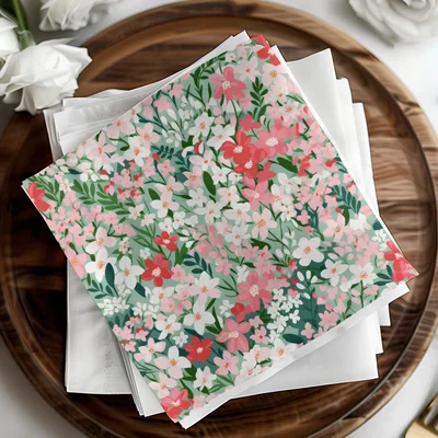 Ditsy Christmas Foliage Blush Pink Floral Seamless Pattern