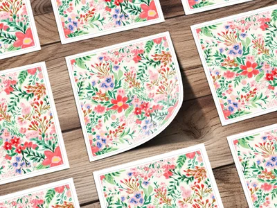 Ditsy Christmas Foliage Floral Seamless Pattern for Commercial Use