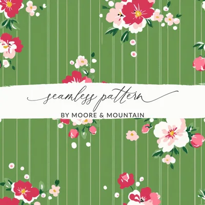 Ditsy Christmas Rose Pattern, Digital Winter Floral Repeat, Festive Digital Background, Christmas Scrapbook Paper, Seamless Textile Design