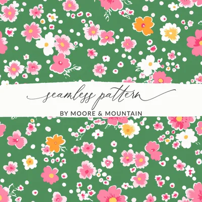 Ditsy Christmas Rose Pattern, Festive Floral Repeat, Holiday Fabric Design, Vintage Christmas Wallpaper, Seamless Winter Flowers, Digital
