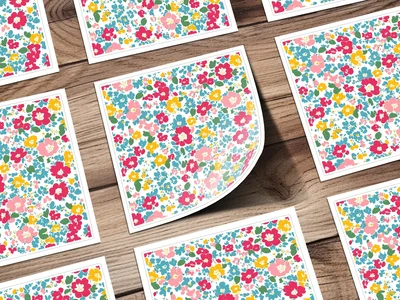 Ditsy Christmas rose pattern, vintage Christmas wallpaper, digital paper, holiday floral pattern, Christmas surface pattern