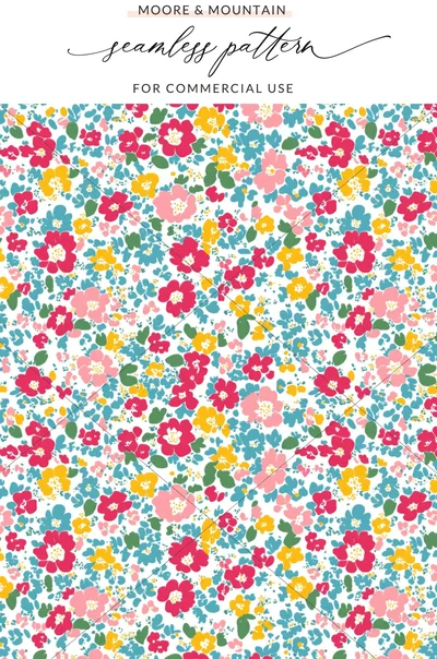 Ditsy Christmas rose pattern, vintage Christmas wallpaper, digital paper, holiday floral pattern, Christmas surface pattern
