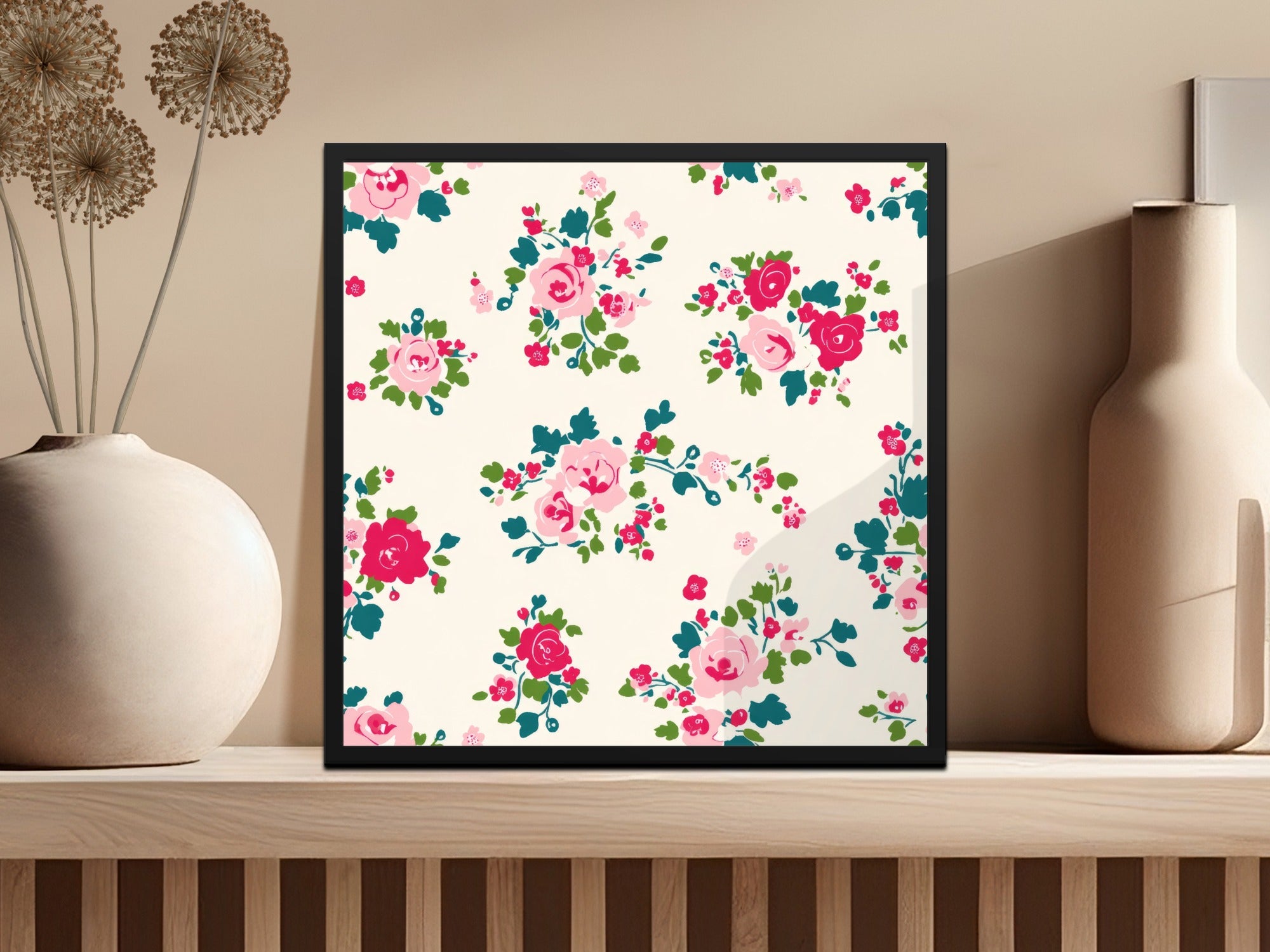 Ditsy Christmas Seamless Pattern, Floral Repeat, Holiday Digital Background, Ditsy Winter Flowers, Romantic Holiday Pattern, Christmas rose