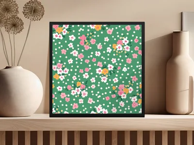 Ditsy Ditsy Christmas Pattern, Floral Repeat, Winter Wrapping Paper Design, Seamless Holiday Floral, Romantic Holiday Pattern Digital