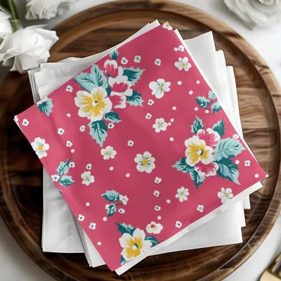 Ditsy Ditsy Seamless Christmas Pattern Digital, Red Pink White Flowers, Winter Floral Repeat, Holiday Scrapbook Paper, Christmas Print