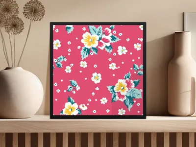 Ditsy Ditsy Seamless Christmas Pattern Digital, Red Pink White Flowers, Winter Floral Repeat, Holiday Scrapbook Paper, Christmas Print