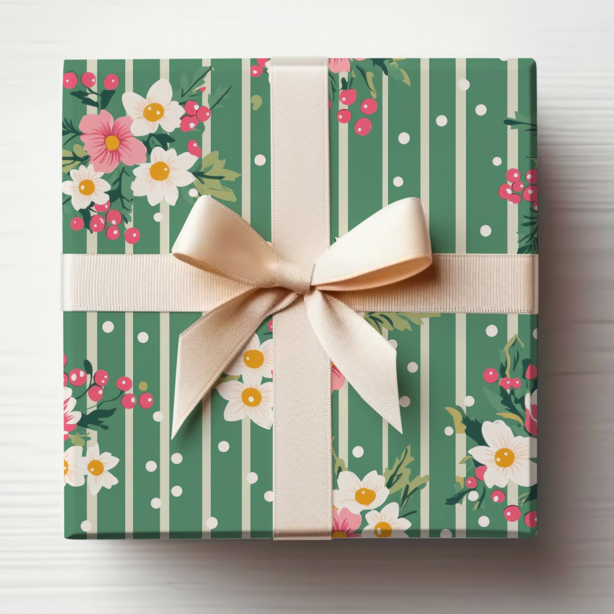 Ditsy Ditsy Seamless Christmas Pattern, Festive Digital Background, Christmas Rose Pattern, Modern Holiday Fabric Design
