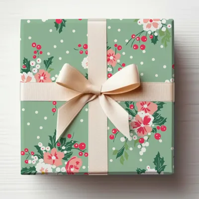 Ditsy Ditsy Seamless Christmas Pattern, Festive Floral Repeat, Christmas Digital Paper, Holiday Scrapbook Paper, Winter Floral Repeat