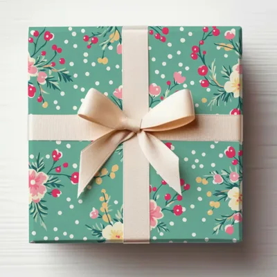 Ditsy Ditsy Seamless Christmas Pattern, Holiday Fabric Design, Pastel Winter Floral Repeat, Modern Holiday Scrapbook Digital Paper