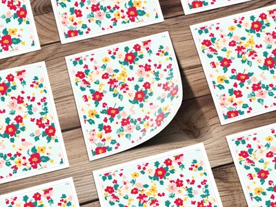 Ditsy Ditsy Seamless Christmas Pattern, Red Pink White Flowers, Winter Floral Repeat, Festive Digital Background, Holiday Fabric Design
