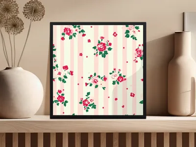 Ditsy Ditsy Seamless Christmas Pattern, Winter Floral Repeat, Pink Rose Floral, Holiday Scrapbook Paper, Festive Digital Background