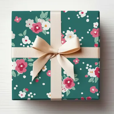 Ditsy Festive Digital Background, Christmas Floral Repeat, Seamless Holiday Pattern, Ditsy Floral, Holiday Fabric Design, Green, Pink, White