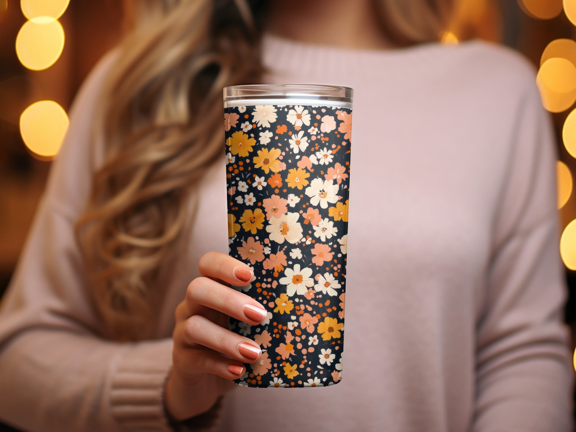 Ditsy Floral Seamless on Dark Background Digital