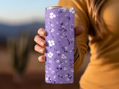 Ditsy Floral Seamless On Lavender Spring Pattern Digital