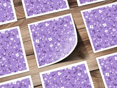 Ditsy Floral Seamless On Lavender Spring Pattern Digital