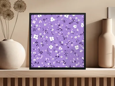 Ditsy Floral Seamless On Lavender Spring Pattern Digital