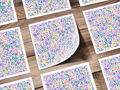 Ditsy Floral Seamless Pattern, Blush, Yellow, Lilac Digital Paper, Floral Fabric Design, Boho Floral Seamless Pattern