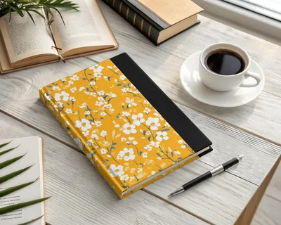 Ditsy Floral Seamless Pattern On Gold Spring Digital