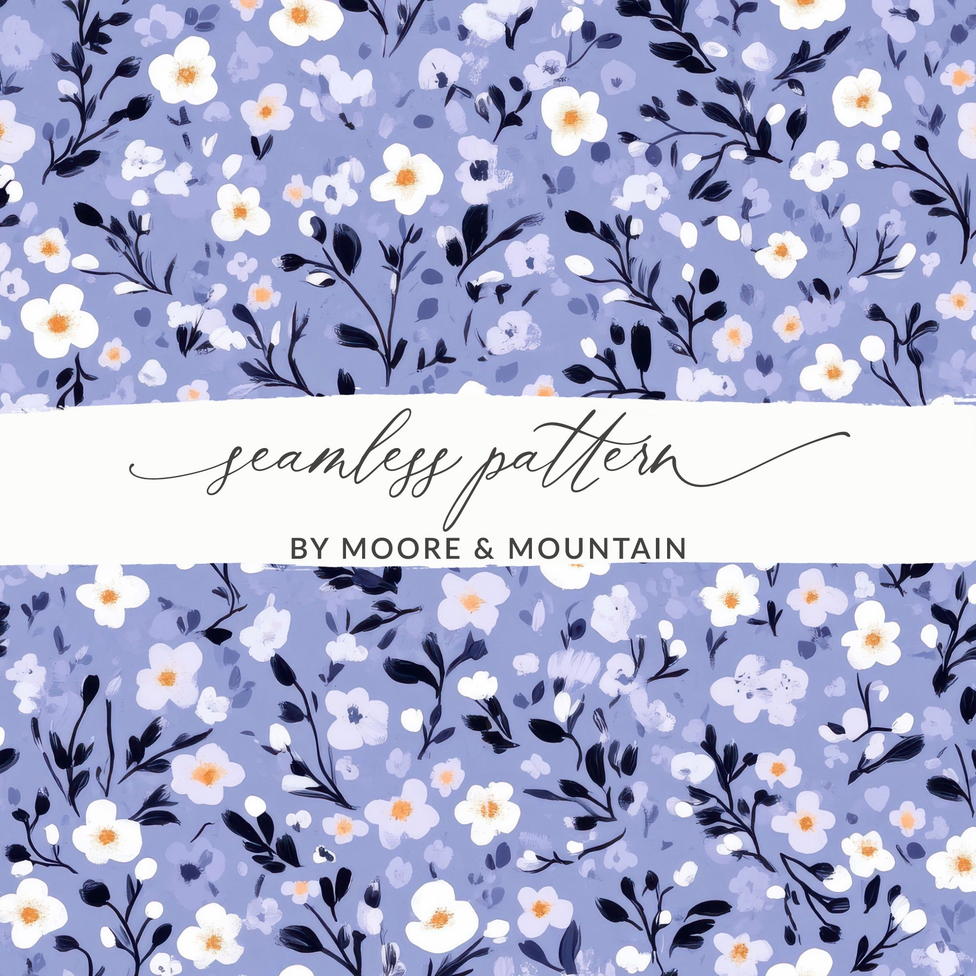 Ditsy Floral Seamless Pattern Spring Purple Hue Digital