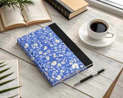 Ditsy Floral Seamless Spring Flowers Pattern in Blue Design Digital