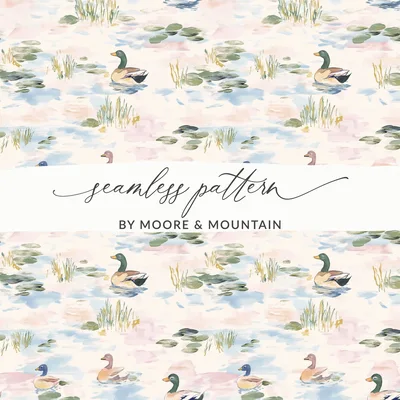 Toile With Ducks Seamless Background Pattern