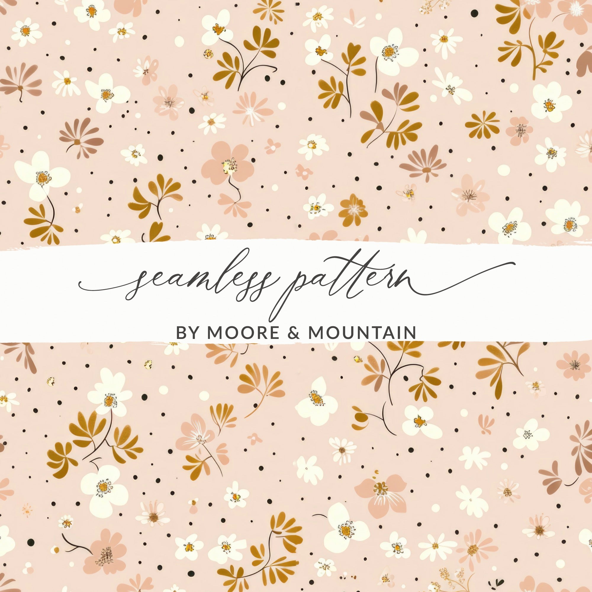 Dusty Pink Modern Wildflower Seamless Delicate Floral Pattern