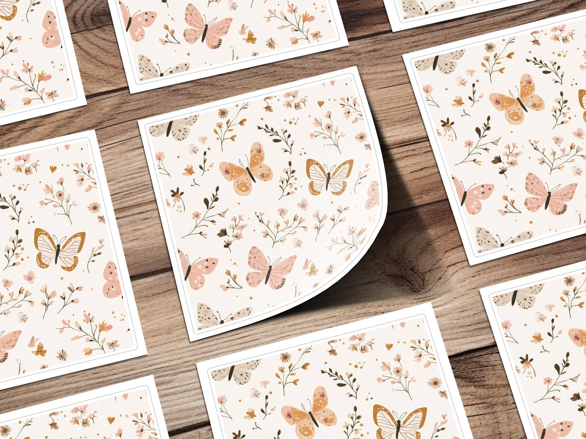 Dusty Pink Modern Wildflower Seamless Digital