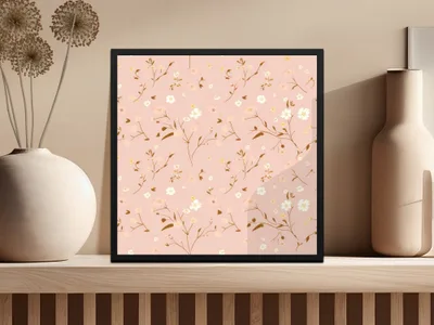 Dusty Pink Modern Wildflower Seamless Pastel Background Digital