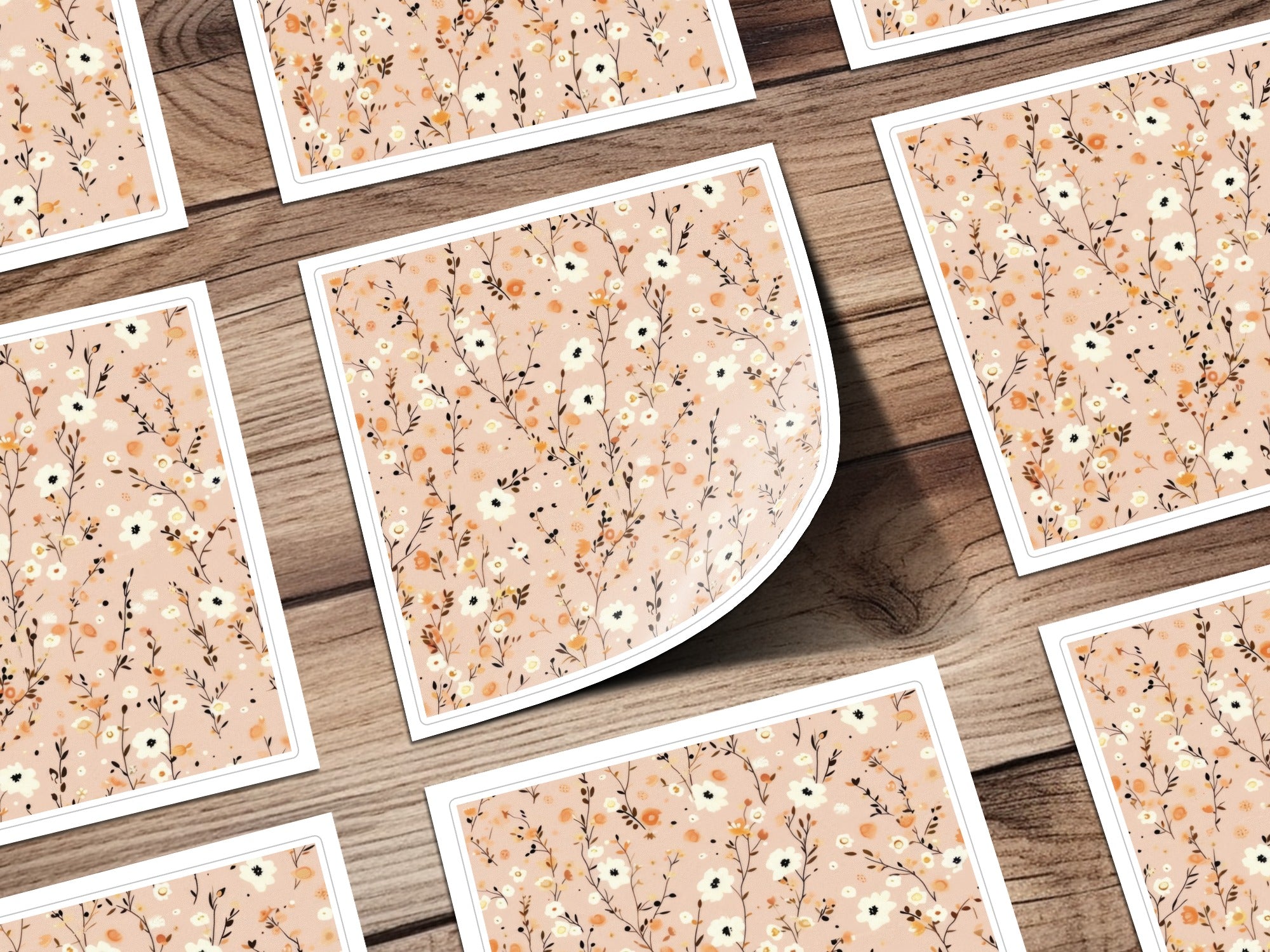 Dusty Pink Modern Wildflower Seamless Pastel Pattern Digital