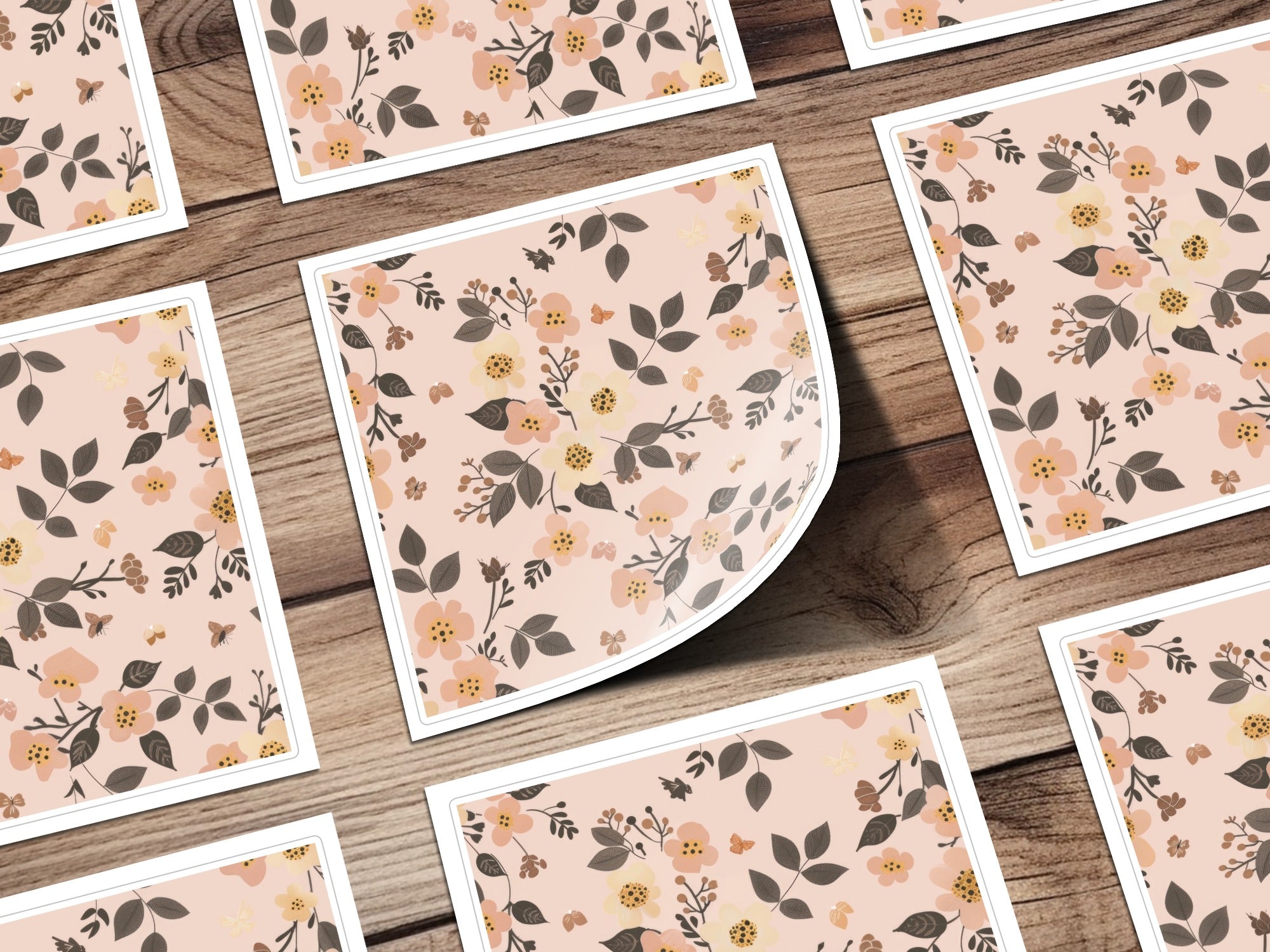 Dusty Pink Modern Wildflower Seamless Pastel Wildflowers