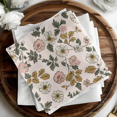 Dusty Pink Modern Wildflower Seamless Pattern Design