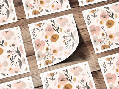 Dusty Pink Modern Wildflower Seamless Pattern Design Digital