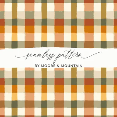 Autumn Seamless Watercolor Plaid Background