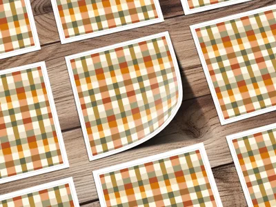 Autumn Seamless Watercolor Plaid Background