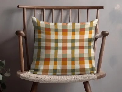 Autumn Seamless Watercolor Plaid Background