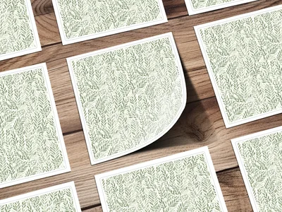 Earthy Green Botanical Repeat Soft Sage Leaf Print