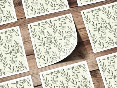 Earthy Green Surface Design Organic Leaf Seamless Pattern