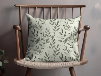 Earthy Green Surface Design Organic Leaf Seamless Pattern
