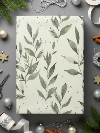 Earthy Green Surface Design Organic Leaf Seamless Pattern