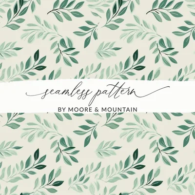 Earthy Green Surface Design Organic Leafy Pattern