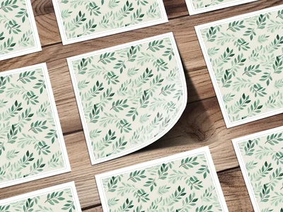 Earthy Green Surface Design Organic Leafy Pattern