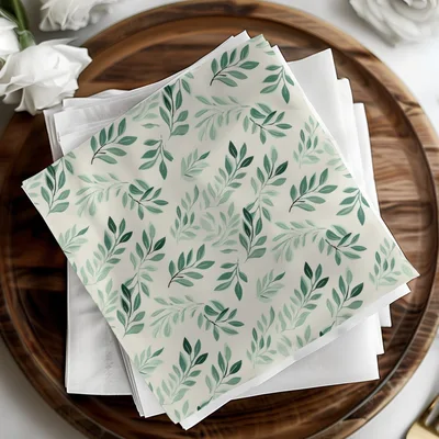 Earthy Green Surface Design Organic Leafy Pattern