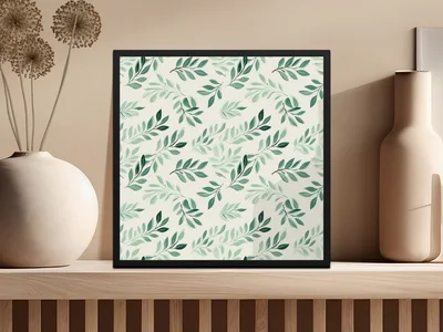 Earthy Green Surface Design Organic Leafy Pattern
